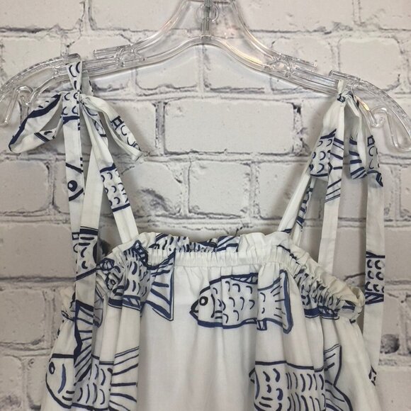 Brooke Wright White Tank Fish Print - Picture 2 of 5